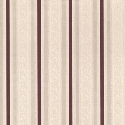 Fine Décor Menards Burgundy Damask Stripe Wallpaper