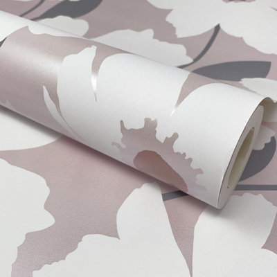 Fine Décor Mia Blush White Grey Wallpaper