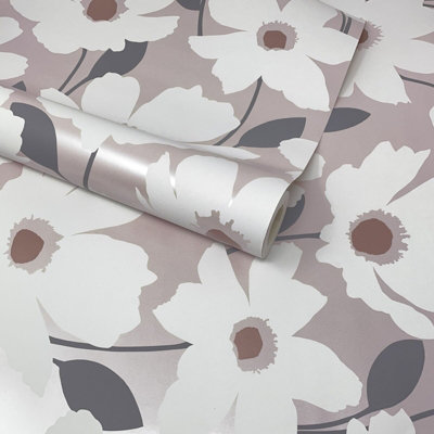 Fine Décor Mia Blush White Grey Wallpaper