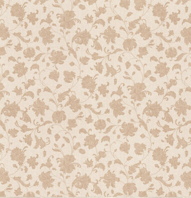 Fine Décor Mirage Scroll Jacobean LFinen Floral Wallpaper