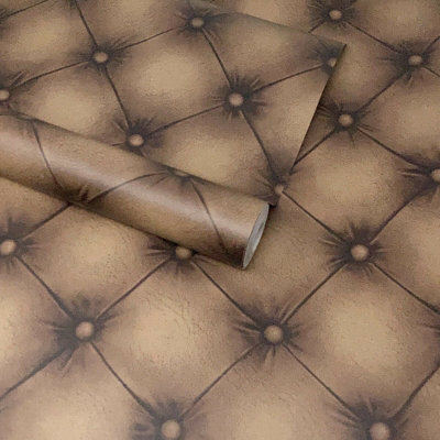 Fine Décor Oxford Den Chesterfield Leather Effect Wallpaper