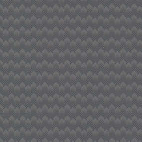 Fine Décor Prism Fabric Texture Dark Silver Wallpaper