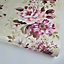 Fine Décor Rosemore Alexandra Scroll Ivory Pink Lilac Wallpaper