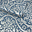 Fine Décor Sandringham Blue & Silver Grey Floral Damask Wallpaper