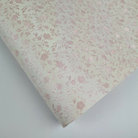 Fine Décor Satin Rose Ditsy Trail Ivory Wallpaper