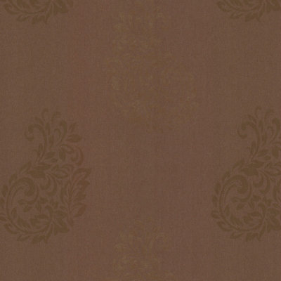Fine Décor Serene Paisley Spot Brown Wallpaper