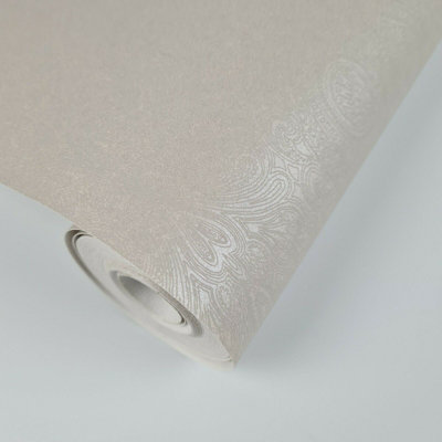 Fine Décor Vision Pyxis Allover Taupe Grey Paisley Wallpaper