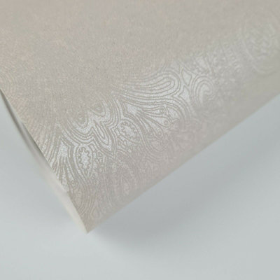 Fine Décor Vision Pyxis Allover Taupe Grey Paisley Wallpaper