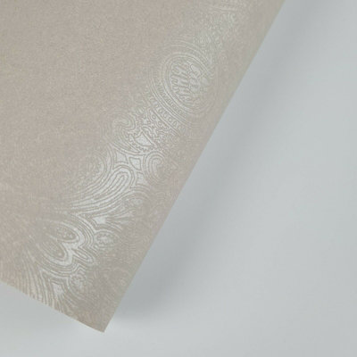 Fine Décor Vision Pyxis Allover Taupe Grey Paisley Wallpaper