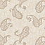 Fine Décor Zoraya Floral Paisley Champagne Shimmer Wallpaper