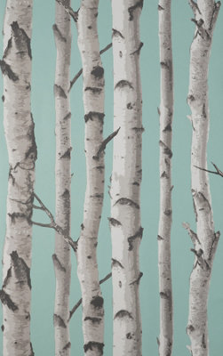 Fine Decor Birch Trees Blue Wallpaper FD43293