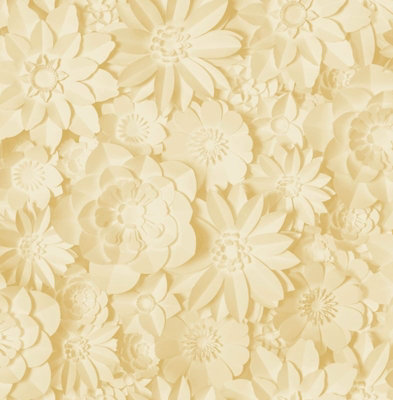 Fine Decor Dimensions Floral Yellow & Mustard Wallpaper FD42597