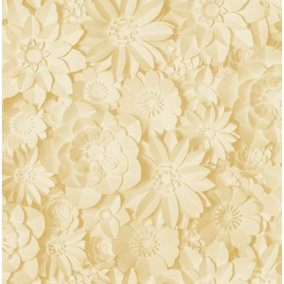 Fine Decor Dimensions Floral Yellow & Mustard Wallpaper FD42597