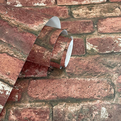 Fine Decor Distinctive Brick Rustic Red Wallpaper FD31285