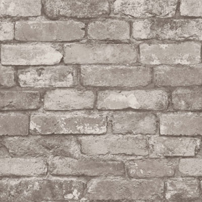 Fine Decor Distinctive Brick Silver & Grey Wallpaper FD31286