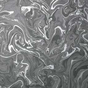 Fine Decor Distinctive Marble Charcoal/Grey Metallic Washable Wallpaper FD43057