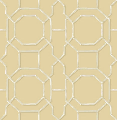 Fine Decor Empress 3D Effect Geometric Yellow Wallpaper FD21736