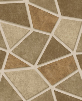 Fine Decor FD25351 Metallic Triangles Wallpaper, Brass
