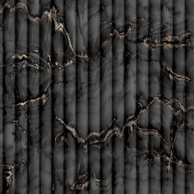 Fine Decor FD43973 Bianco Fluted Marble, Charcoal