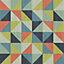 Fine Decor Geometric Squares Multicolour A Street Print Wallpaper