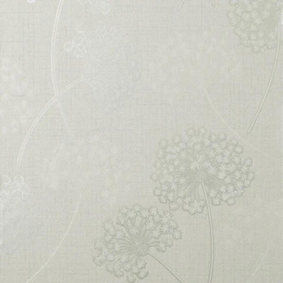 Fine Decor Grace Allium White Silver Wallpaper Floral Metallic Textured Vinyl