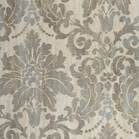 Fine Decor Insignia Grey Tarnished Floral Damask Wallpaper Paste The Wall