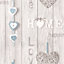 Fine Decor Love Your Home Wallpaper - Blue FD41719