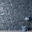 Fine Decor Marble Suave Navy / Metallic Gold Flat & Smooth Wallpaper FD43055