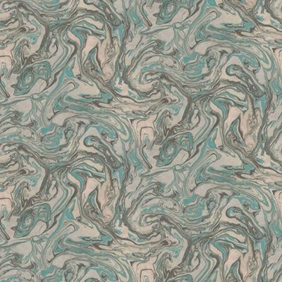 Fine Decor Marble Teal Silver Wallpaper Paste The Wall Textured