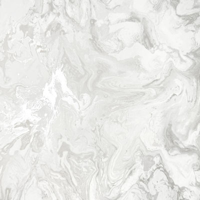 Fine Decor Metallic Marble Soft White Luxury Wallpaper
