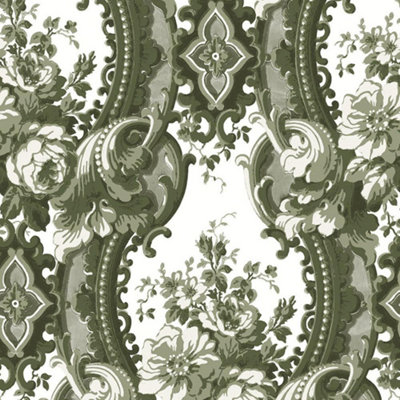 Elegance Bellflower Wallpaper Green Muriva M66114