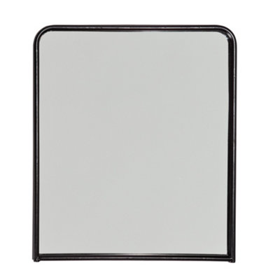 Fine Decor MR3712W Brice Black Metal Framed Mirror, Black