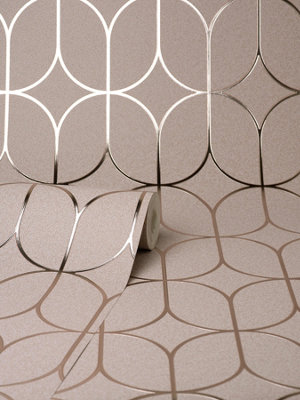 Fine Decor Platinum Rosco Trellis Pink Wallpaper FD42805