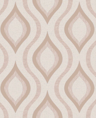 Fine Decor Quartz Textured Geo Rose Gold Wallpaper FD42206