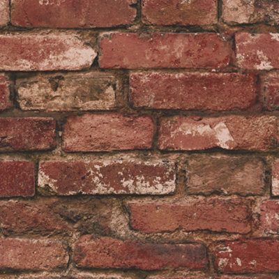 Fine Decor Red Brick Effect Wallpaper