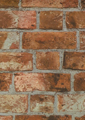 Fine Decor Rustic Brick Red & Brown Wallpaper FD31045