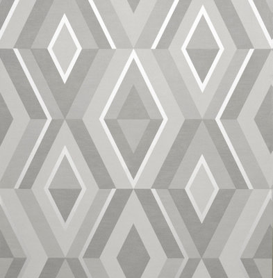 Fine Decor Shard Geo Stone/Silver Wallpaper FD42606