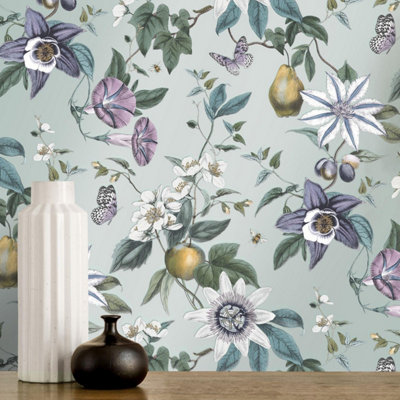 Fine Decor Sierra Green Floral Botanical Wallpaper Feature Statement Wall