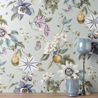 Fine Decor Sierra Green Floral Botanical Wallpaper Feature Statement Wall