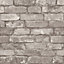 Fine Decor Silver Grey Brick Effect Wallpaper