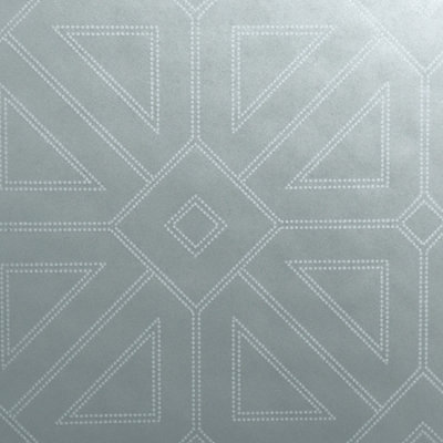 Fine Decor SP87334 Voltaire Beaded Geometric Fabric Flock Wallpaper, Silver