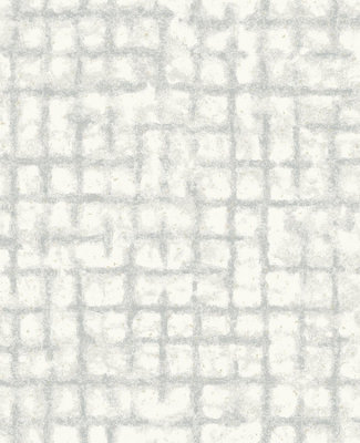 Fine Decor SP87348 Shea Distressed Geometric Fabric Flock Wallpaper, Light Grey
