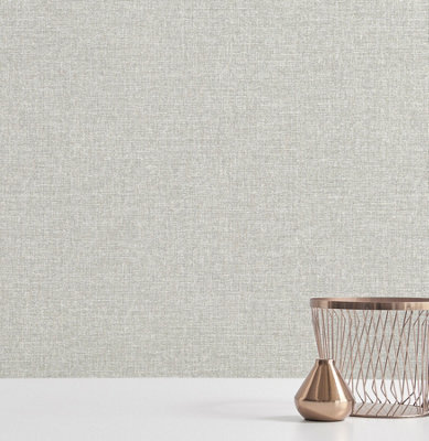 Fine Decor TC25239 Linen Wallpaper, Grey