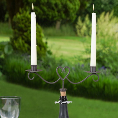 Fine Dining Heart Bottle Stopper with Twin Candle Holders DIY at B&Q