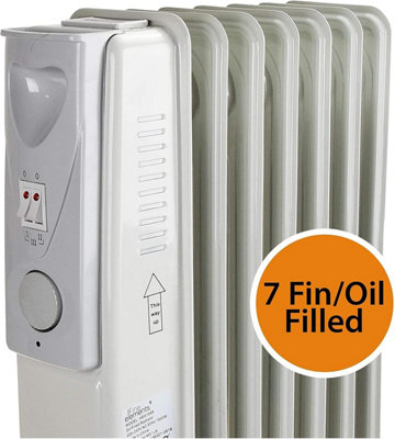 Fine Elements Portable 7 Fin Oil Filled Radiator Mobile Heater 1500W ...