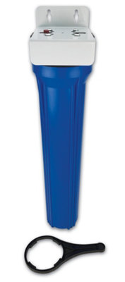 Finerfilters 20" Standard Single Housing with 3/4" Brass Ports, Bracket and Pressure Release Valve