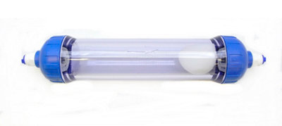 Finerfilters Refillable In Line Water Filter Housing for DI Resin / Granular Carbon - 10" Housing, Includes Brackets
