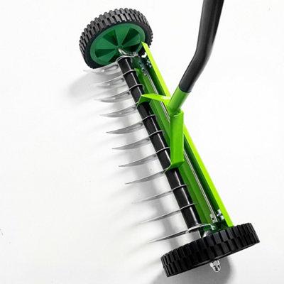 Finetree Green Manual Operated Lawn Aerator Grass Scarifier Rake with ...