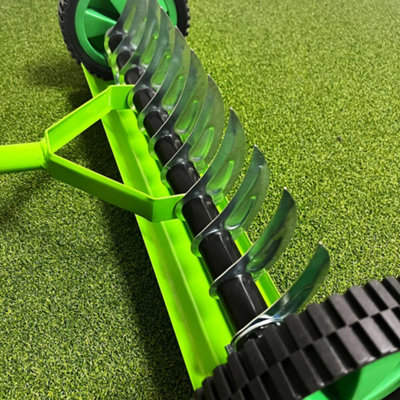 Finetree Green Manual Operated Lawn Aerator Grass Scarifier Rake with ...