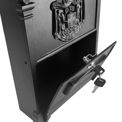 Finetree Large Vintage Outdoor Lockable Letter Post Box Mailbox Wall ...